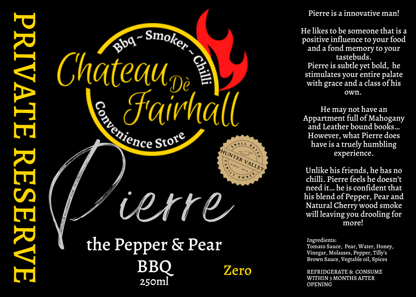 Chateau Private Reserve Pierre the Pear and BBQ Sauce 250ml